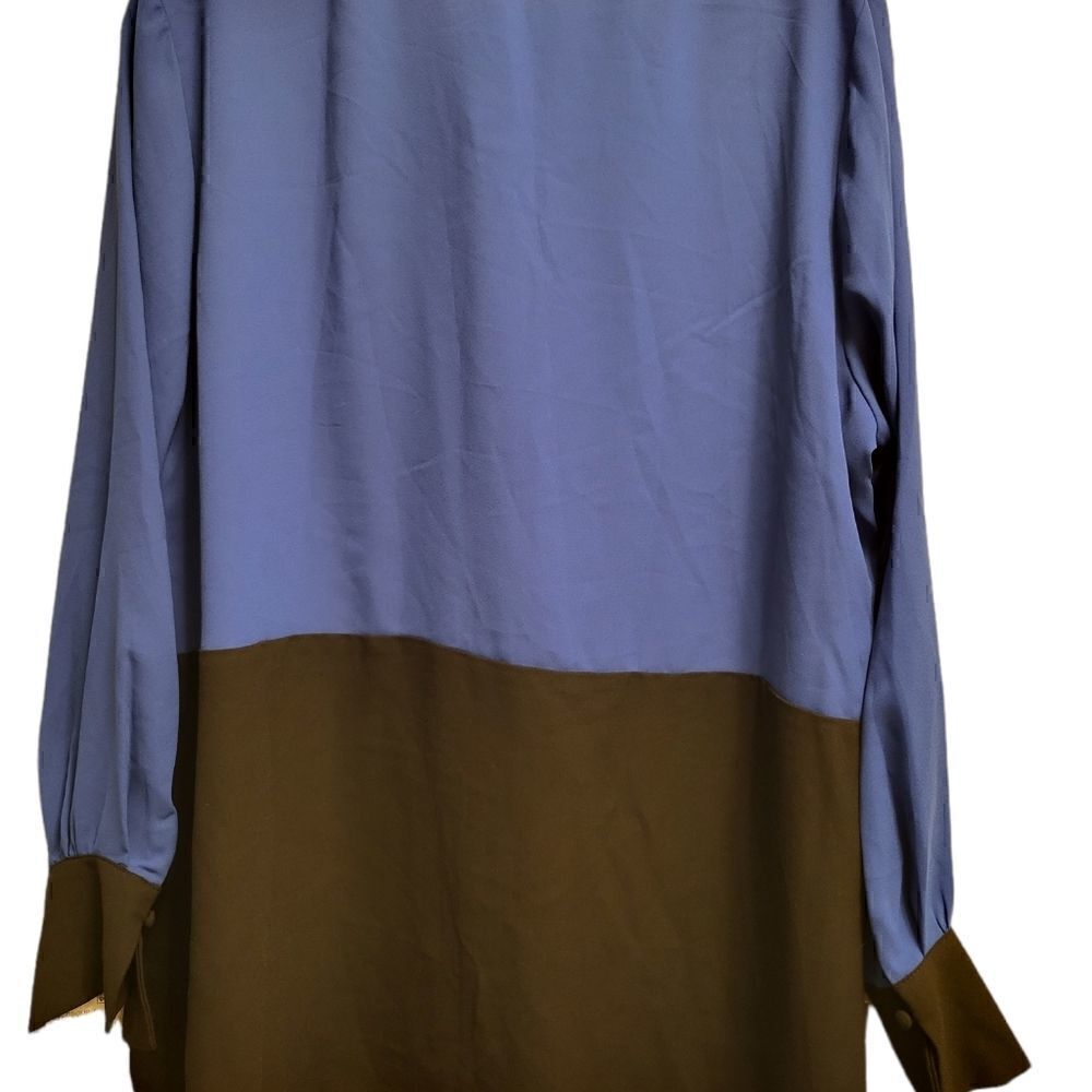 BAR 111 Plus Size Colorblocked Blue and Black Button Up Top - Picture 2 of 4
